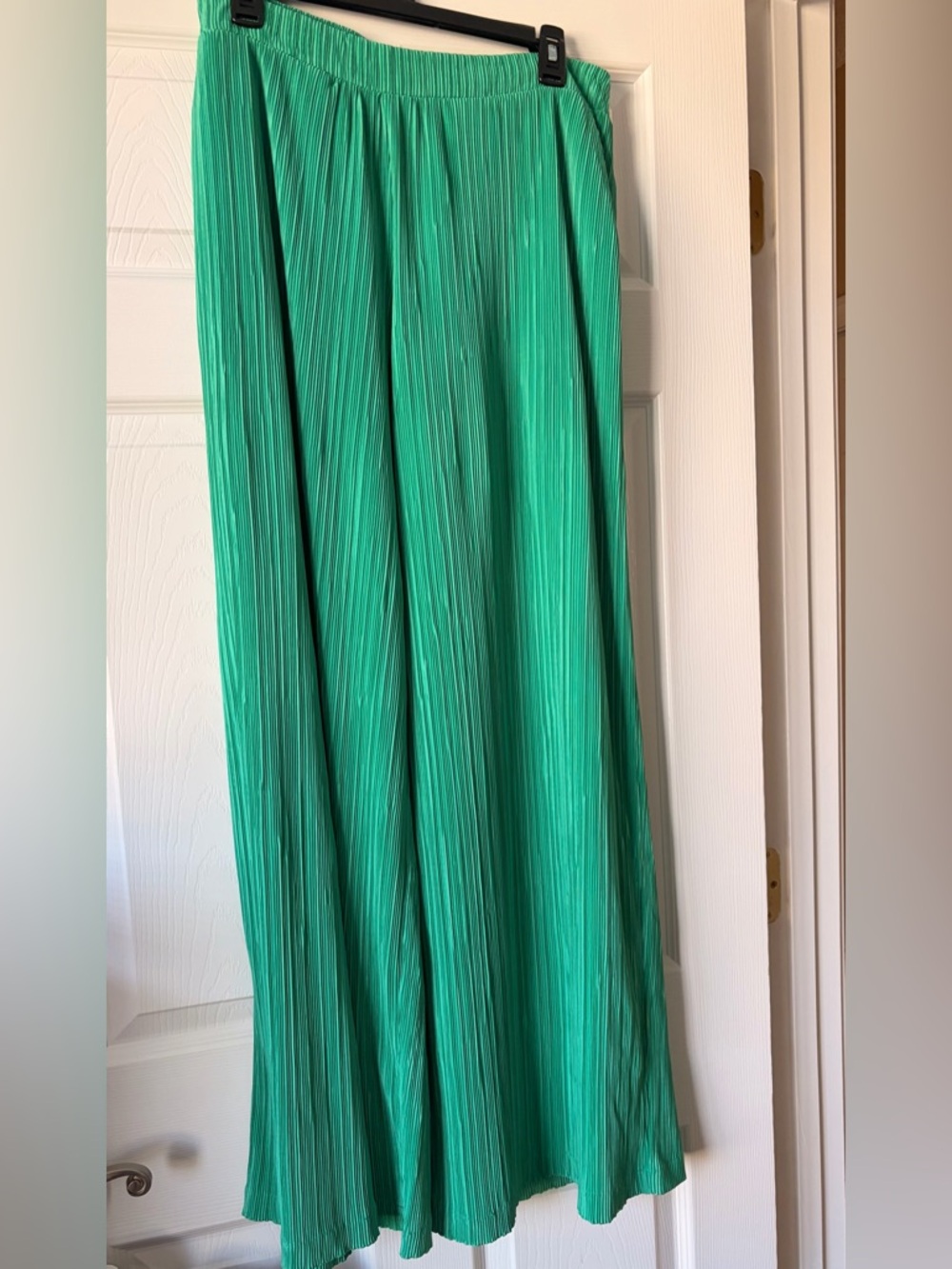 New York & Company Teal Pleated Maxi Skirt